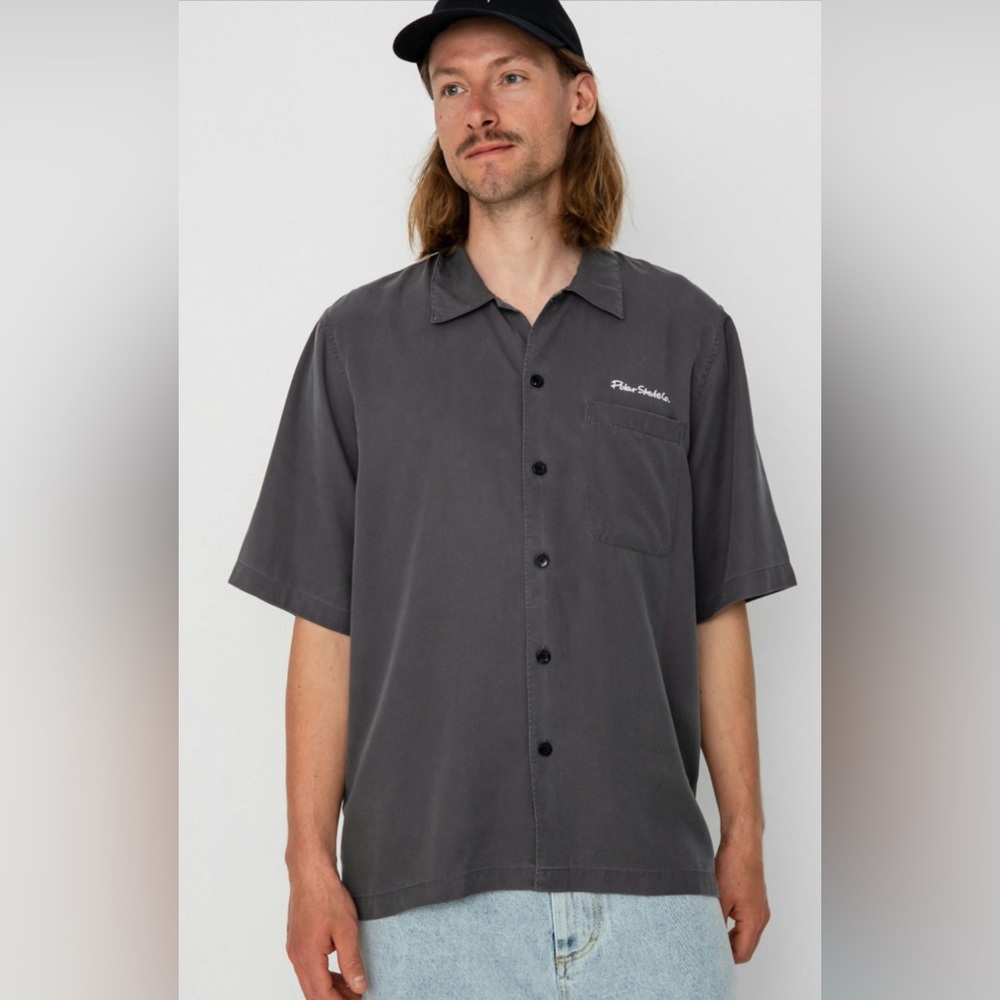 Polar Skate Co. Diamond Face Bowling Shirt (Graphite / White)
